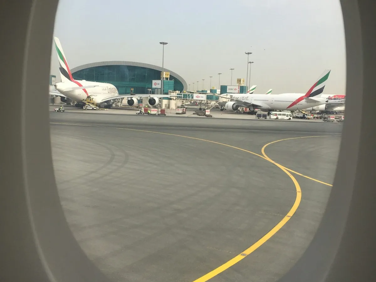 Aircraft at Dubai International Airport, next to Dubai Airport Freezone (DAFZA)