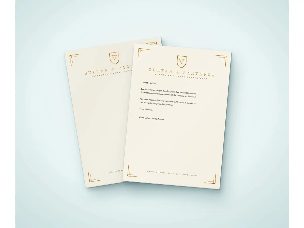 Gold Foil Letterhead