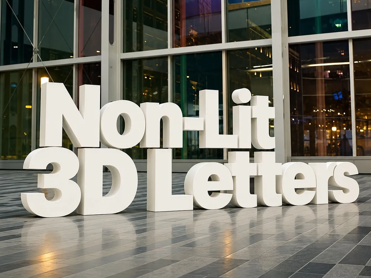 Non-Lit 3D Letters