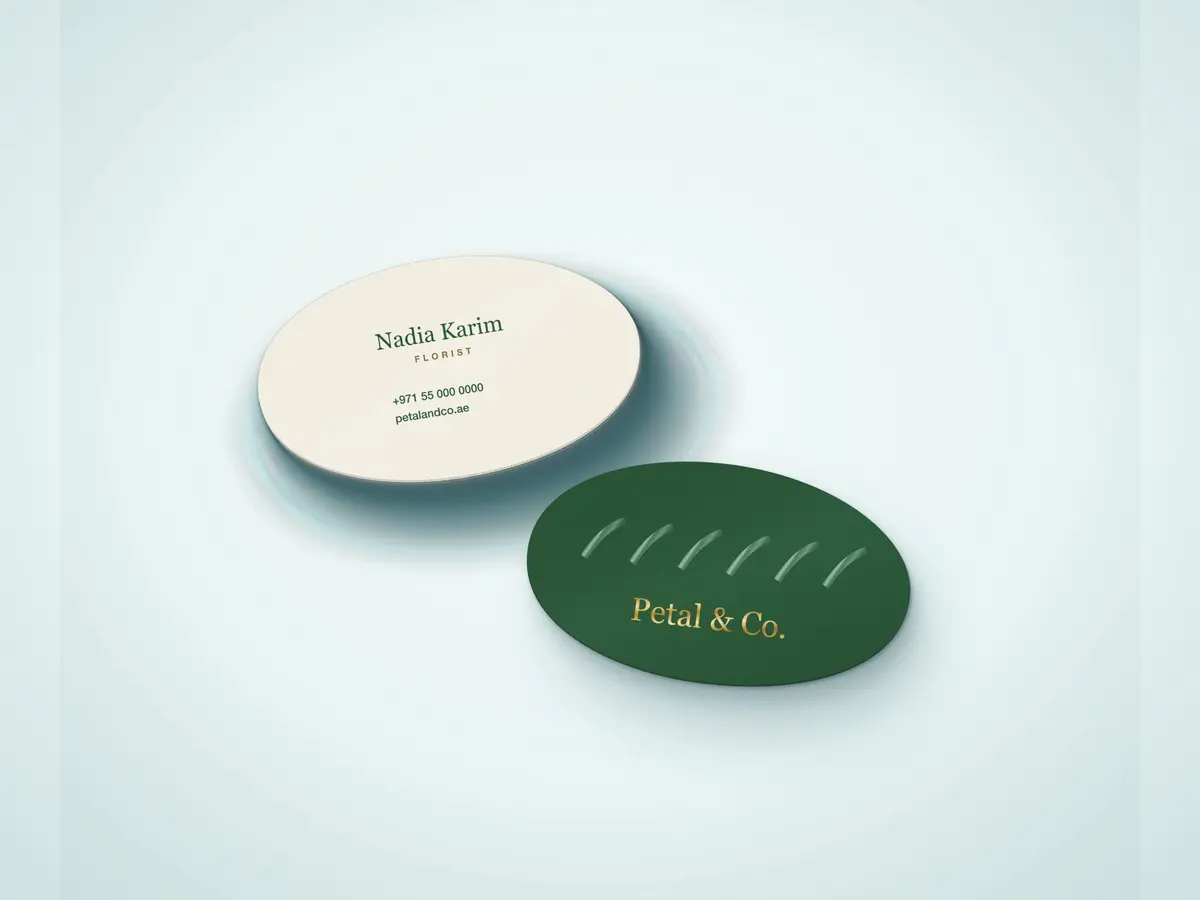 Premium Business Card – Custom Die-Cut, Gold Foil + Spot UV with Matte Lamination
