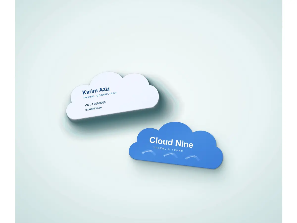 Premium Business Card – Custom Die-Cut, Spot UV with Matte Lamination
