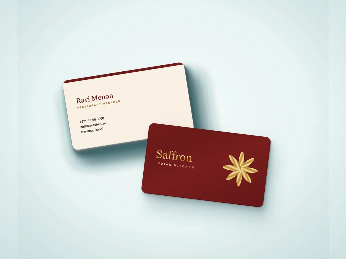 Premium Business Card – Rounded Corners, Gold Foil with Matte Lamination