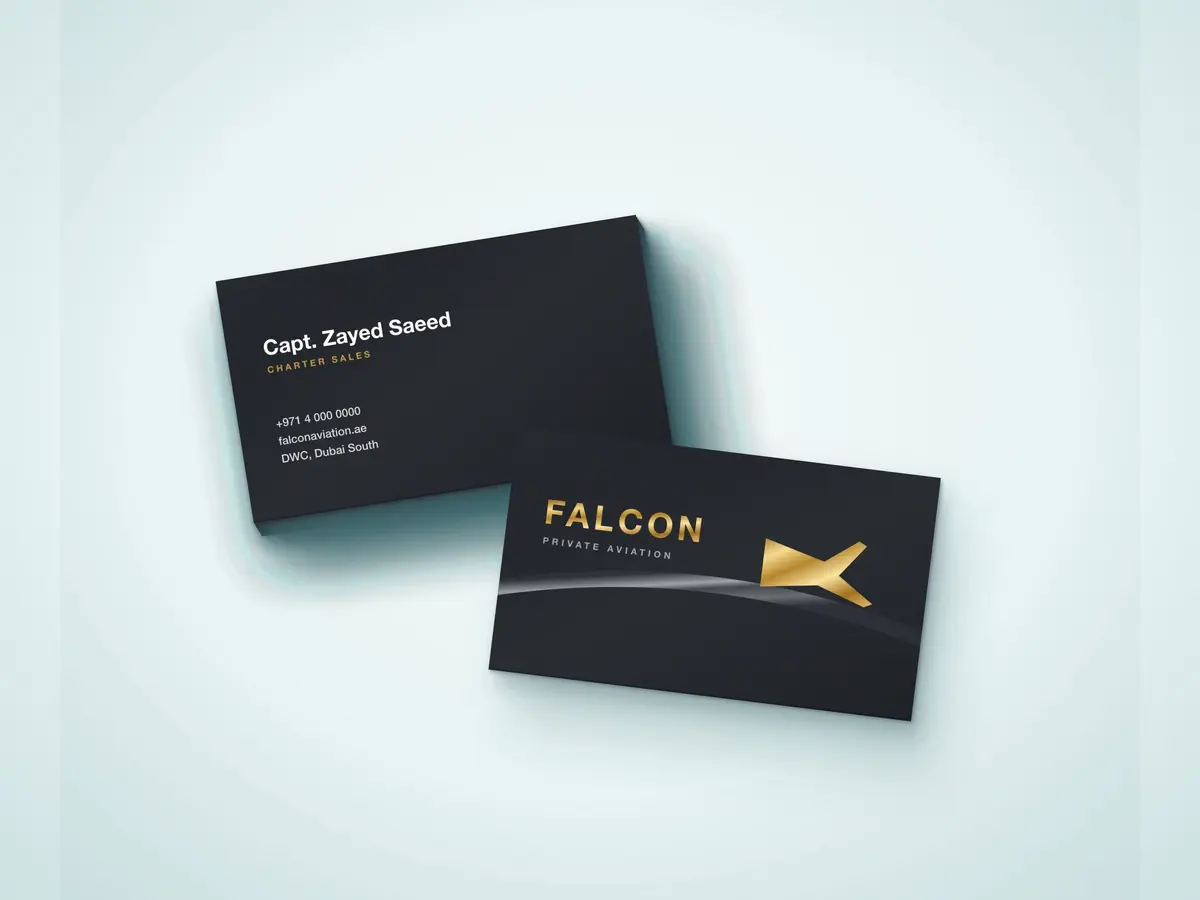 Premium Business Card – Square Corners, Gold Foil + Spot UV with Matte Lamination