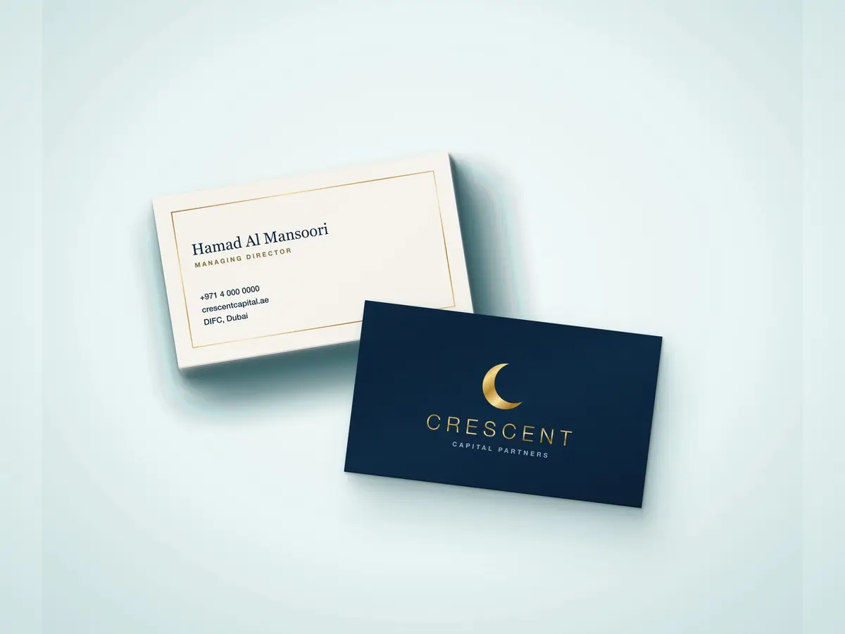 Premium Business Card – Square Corners, Gold Foil with Matte Lamination