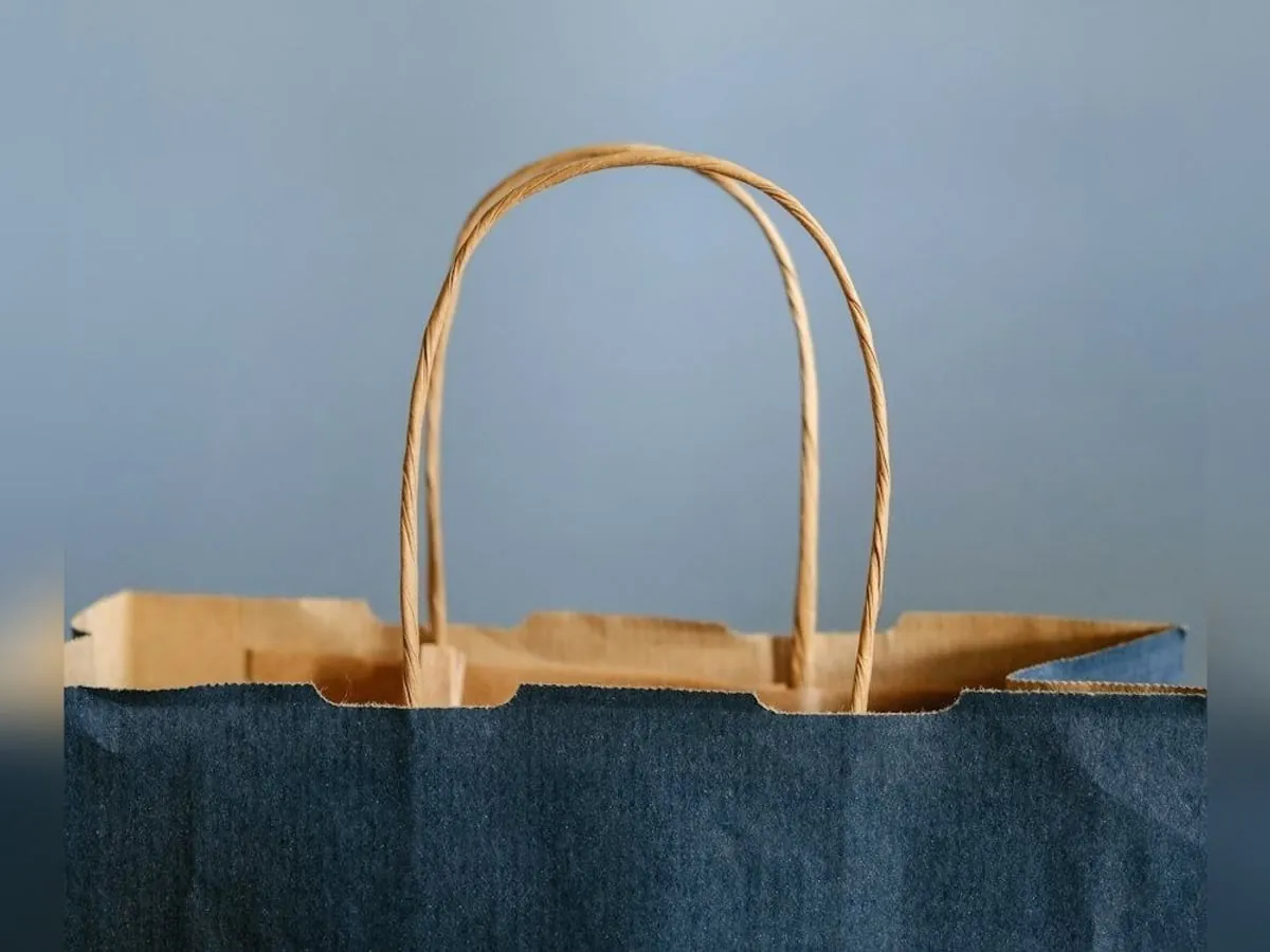 Kraft paper shopping bag with twisted handles